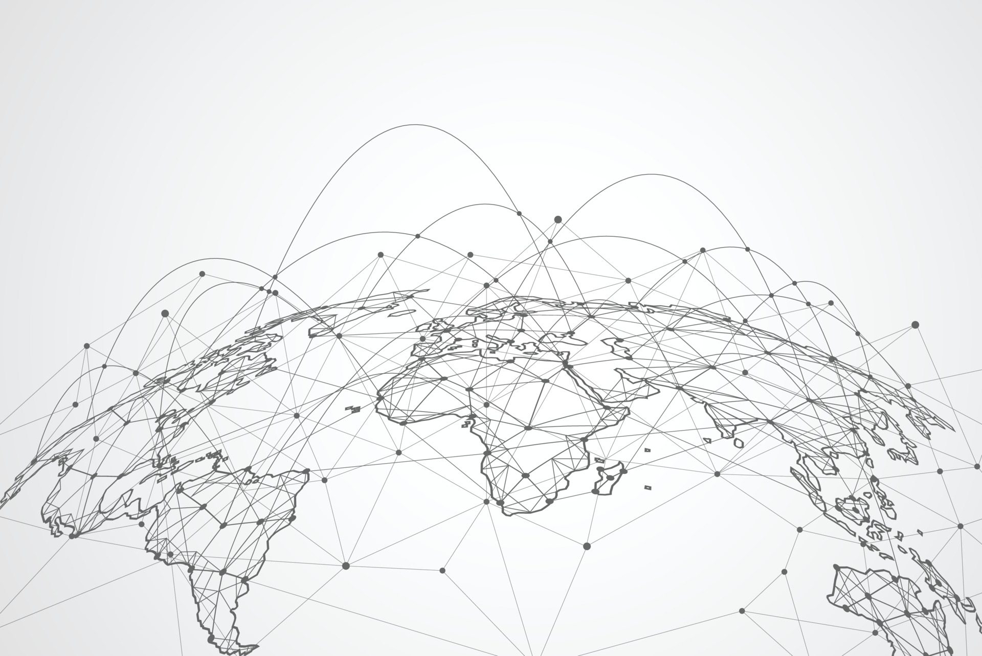 Globe half image with network lines